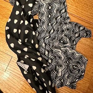 Black and White Satin Fashion Scarf Bundle